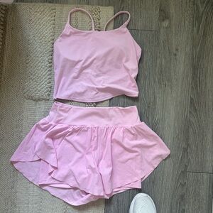 All in Motion Light Pink Tank and Skirt Set